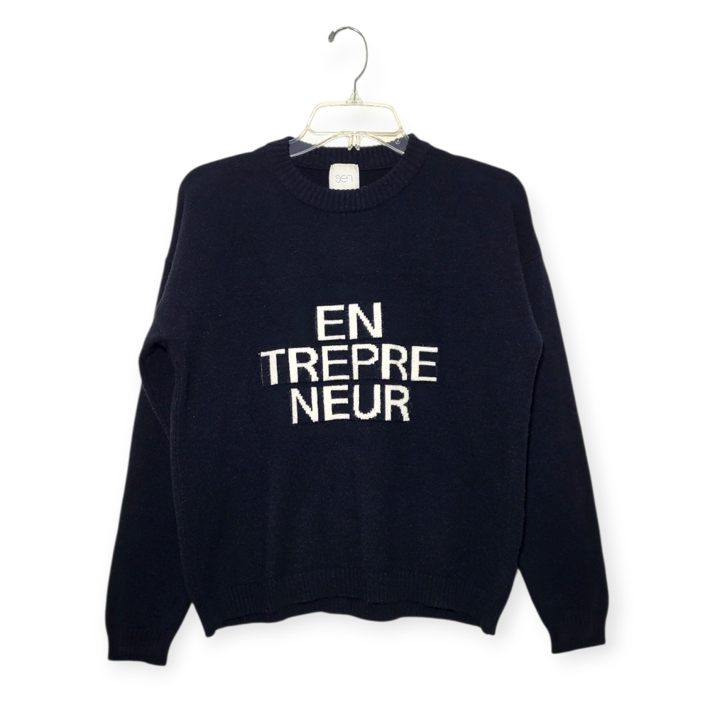 SEN Entrepreneur Black White Crewneck Sweater Small